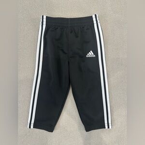 Adidas Baby Toddler Kids Black Joggers with White Stripes